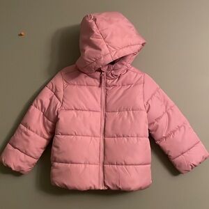 The Children’s Place puffer jacket, 3T, pink. Attached hood, water resistant